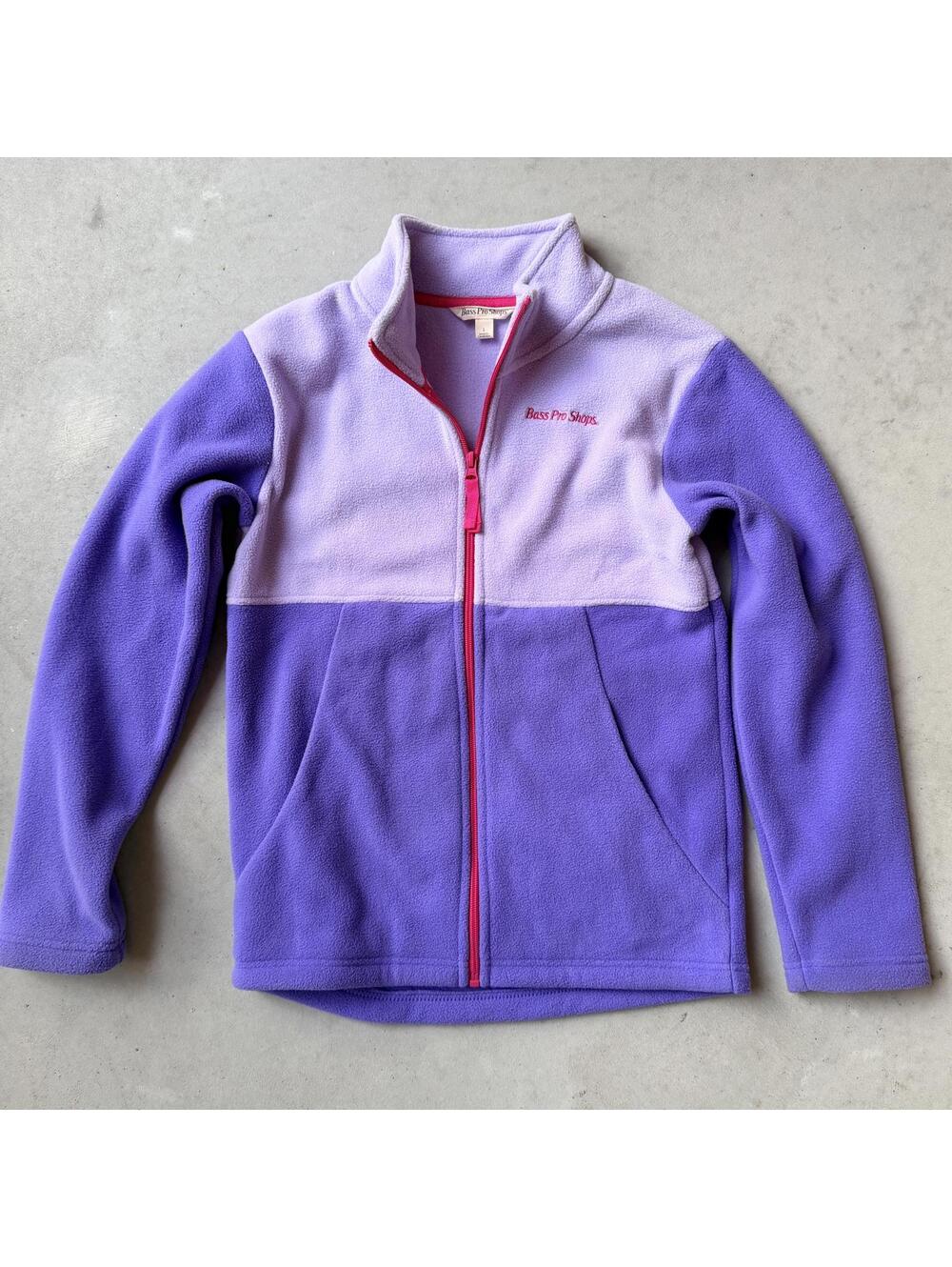 Bass Pro Shops Girl's Purple Fleece Jacket, Size Large